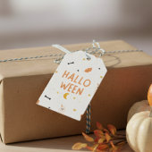 Witte en zwarte Halloween Cadeaulabel