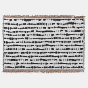 Witte en zwarte hedendaagse tribale strepen deken