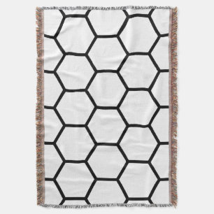 Witte en zwarte honingraat deken