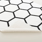 Witte en zwarte honingraat sherpa deken (3/4)