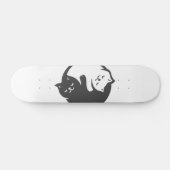 Witte en zwarte kat Yin-Yang - Kies achterkleur Skateboard (Horizontaal)