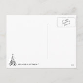 Witte en zwarte kerstboomkunst feestdagenkaart (Achterkant)