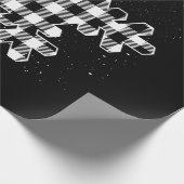 Witte en zwarte kerstbuffels cadeaupapier (Hoek)