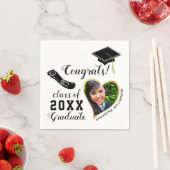 Witte en zwarte klasse van 2025 Afstuderen Afstude Servet (Insitu)