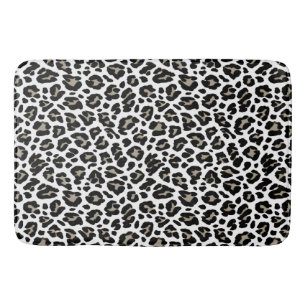 Witte en zwarte luipaard print badmat