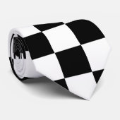 Witte en zwarte pleinen stropdas (Opgerold)