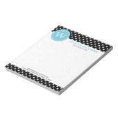 Witte en zwarte pokadots met blauw effect notitieblok (Gedraaid)