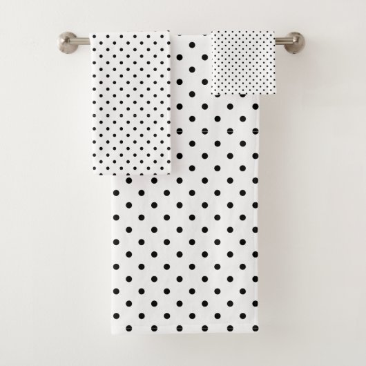 Witte en zwarte poolpunten bad handdoek (Insitu)