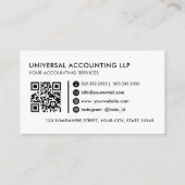  witte en zwarte professional visitekaartje (Achterkant)