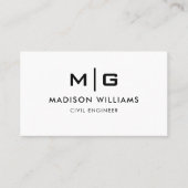 witte en zwarte professional visitekaartje (Voorkant)