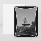 Witte en zwarte reuzel briefkaart (Voorkant / Achterkant)