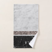 Witte en zwarte Roos Glitter Stripe #1 Bad Handdoek (Handdoek)