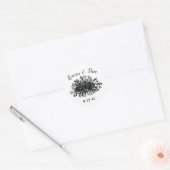 Witte en zwarte Roos Gothic Favor Sticker Labels (Envelop)