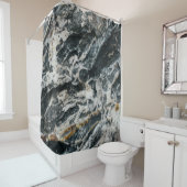 Witte en zwarte rotsformatie douchegordijn (In situ)
