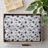 witte en zwarte Rozen Rosebud Floral Print Tissuepapier (Geschenk)