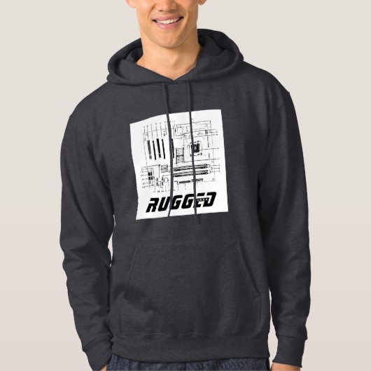 witte en zwarte RUGGED GEEK Motherboard Tech Hoodie (Voorkant)