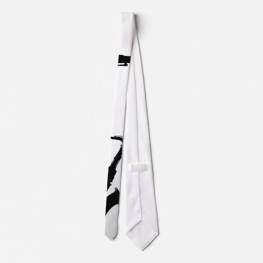 Witte en zwarte saxofone Stropdas (Achterkant)