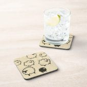 Witte en zwarte schapen op de achtergrond van Crea Onderzetter (Rechterzijde)