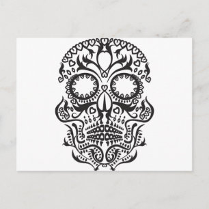 Witte en zwarte schedel / Dag van de dood Briefkaart