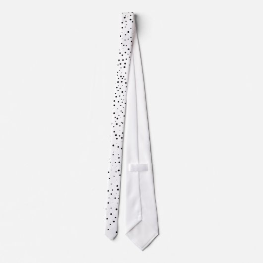 Witte en zwarte Stippen Stropdas (Achterkant)