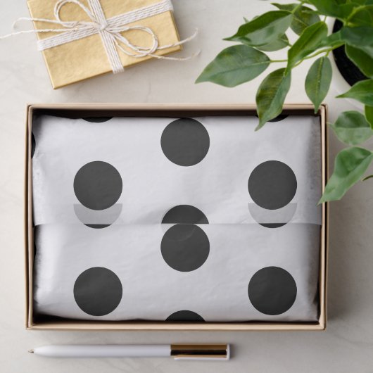 Witte en zwarte stippen tissuepapier (Geschenk)