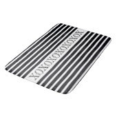 Witte en zwarte streep badmat (Gekanteld)