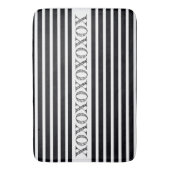 Witte en zwarte streep badmat (Voorkant Verticaal)