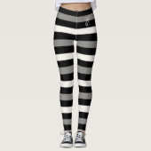 Witte en zwarte streep leggings (Voorkant)