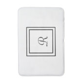 Witte en zwarte stripes Monogram Bath Mat (Voorkant Verticaal)
