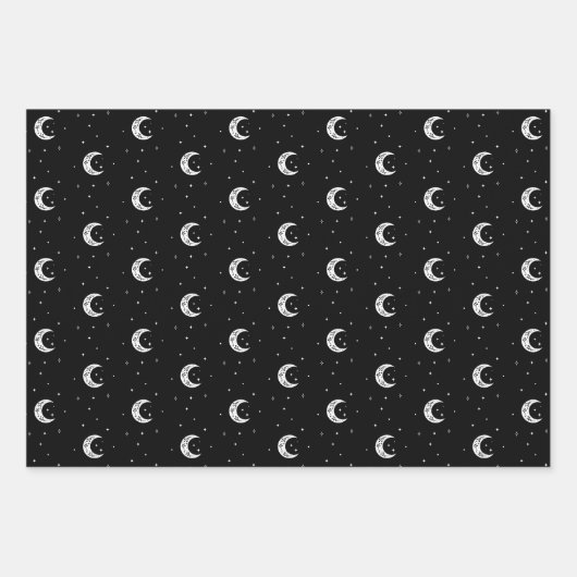 Witte en zwarte tinten inpakpapier vel (Voorkant)