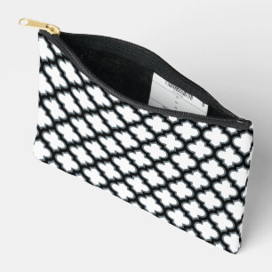 Witte en zwarte trellis, lattice, quatrefoil etui