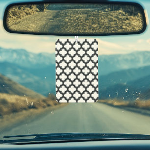 Witte en zwarte trellis, lattice, quatrefoil luchtverfrisser