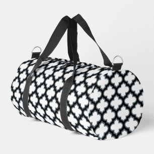 Witte en zwarte trellis, lattice, quatrefoil plunjezak
