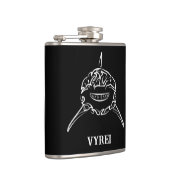 Witte en zwarte tribale witte haai heupfles (Rechts)