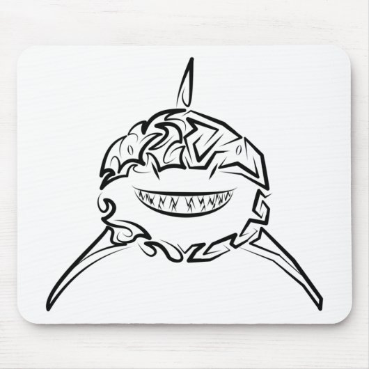 Witte en zwarte tribale witte haai muismat (Voorkant)