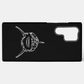 Witte en zwarte tribale witte haai samsung galaxy hoesje (Achterkant horizontaal)