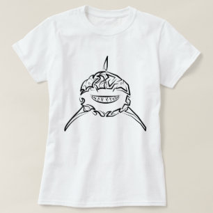 Witte en zwarte tribale witte haai t-shirt