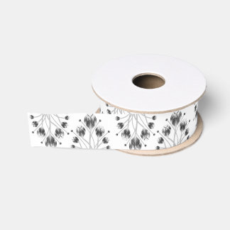 Witte en Zwarte Tulp Uil Visarend HS Grosgrain Lin Lint