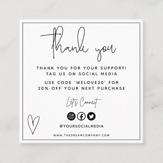 Witte en zwarte Visitekaartje (Voorkant)