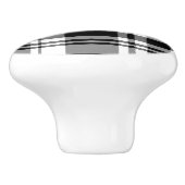 Witte en zwarte vlecht keramische knop (Zijkant)