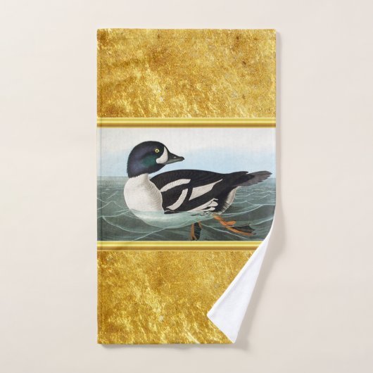 Witte en zwarte wilde eenden zwemmen in water bad handdoek (Handdoek)