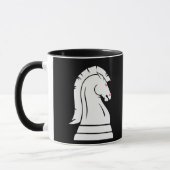 Witte en zwarte Wilde Knachten Chess Piece Mok (Links)