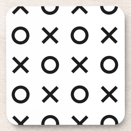 Witte en zwarte Xs en Os Bier Onderzetter (Voorkant)