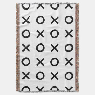 Witte en zwarte Xs en Os Deken