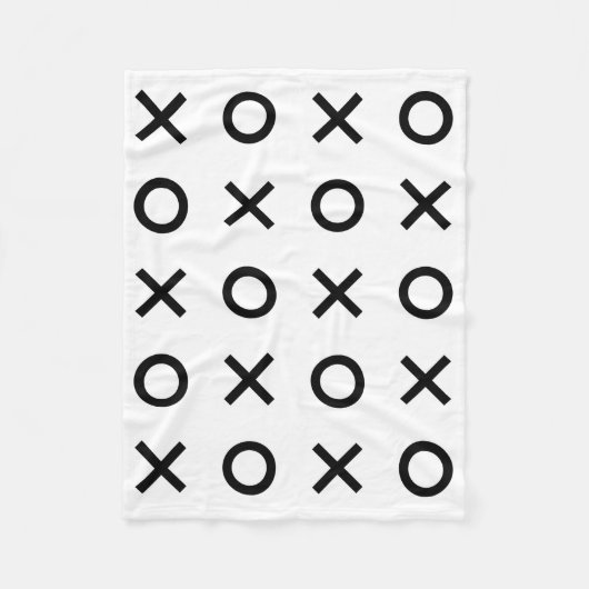 Witte en zwarte Xs en Os Fleece Deken (Voorkant)