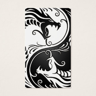 Witte en Zwarte Yin Yang Dragons Visitekaartjes