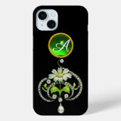 WITTE ENAMELSTROOM, PEARLS EN DIAMONDS MONOGRAM Case-Mate iPhone CASE (Achterkant)