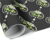 WITTE ENAMELSTROOM, PEARLS EN DIAMONEN CADEAUPAPIER (Rol Hoek)