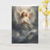 Witte Engel Kaart (Gele Bloem)