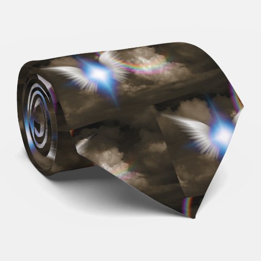 Witte engelen vleugels stropdas (Opgerold)